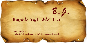 Bogdányi Júlia névjegykártya